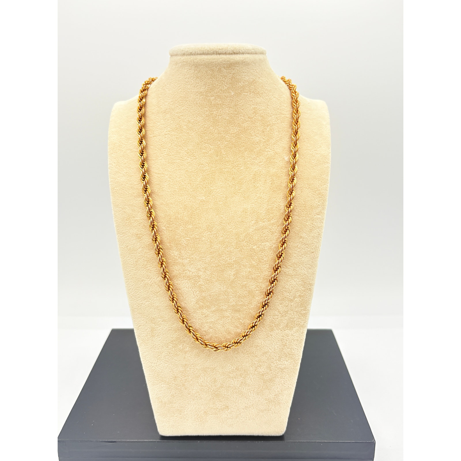 Vintage Monet Rope Chain 24 Gold Tone Signed Monet Twotone Patina